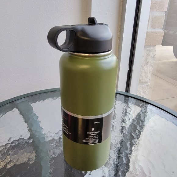 Olive Green Hydro Flask 32oz Bottle Tumbler with Straw Lid - Picture 2 of 3